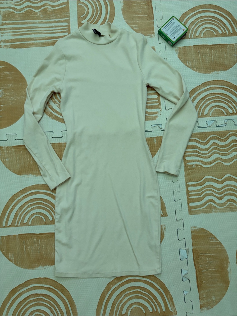 Windsor Cream Long Sleeve Turtleneck Bodycon Dress